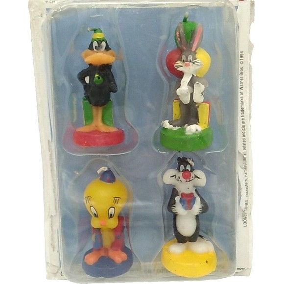 Vtg 4 Piece Looney Tunes Candles Cake Decorations Daffy Bugs Tweety & Sylvester - Picture 2 of 5